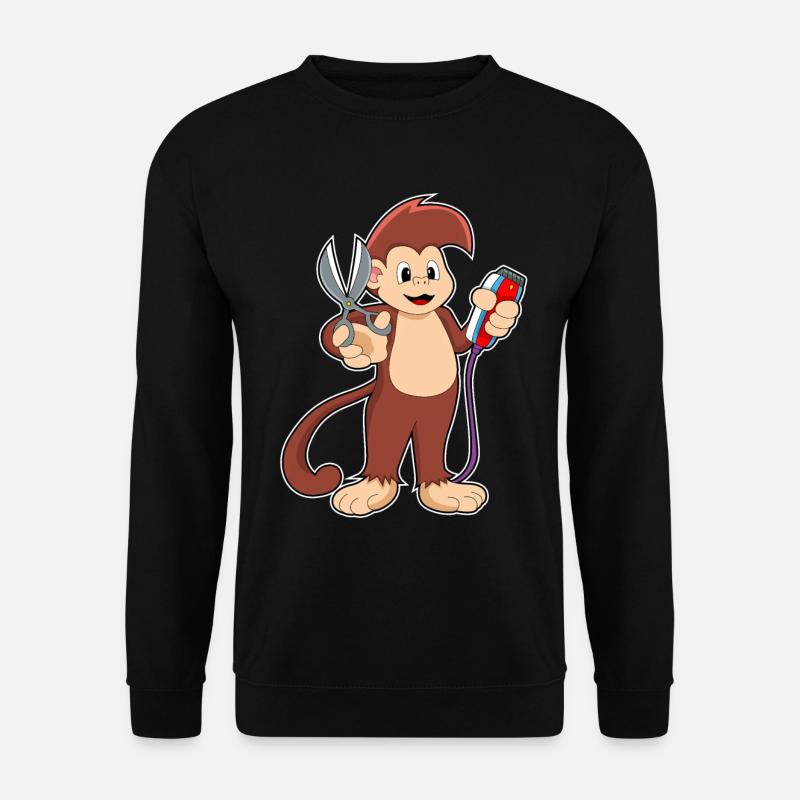 Ciseaux de coiffeur singe - Sweat-shirt Unisexe - noir