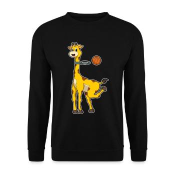 Giraffe Basketball Basketball Hoop - Unisex Sweatshirt - black - Front - Alina (178cm) & Michal (187cm)