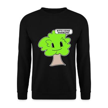 Briefkasten Aufkleber Bitte keine Werbung - Unisex Pullover - Schwarz - Vorne - Alina (178cm) & Michal (187cm)