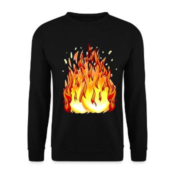 Flamme de feu Boule de feu Enfer Brûler Feu - Sweat-shirt Unisexe - noir - Devant - Alina (178cm) & Michal (187cm)