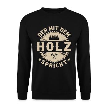 Holzfäller - Unisex Pullover - Schwarz - Vorne - Alina (178cm) & Michal (187cm)
