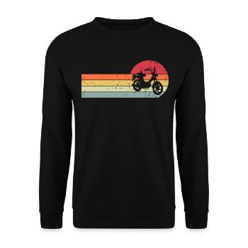 Moped Retro Vintage - Unisex Sweatshirt - black - Front - Alina (178cm) & Michal (187cm)