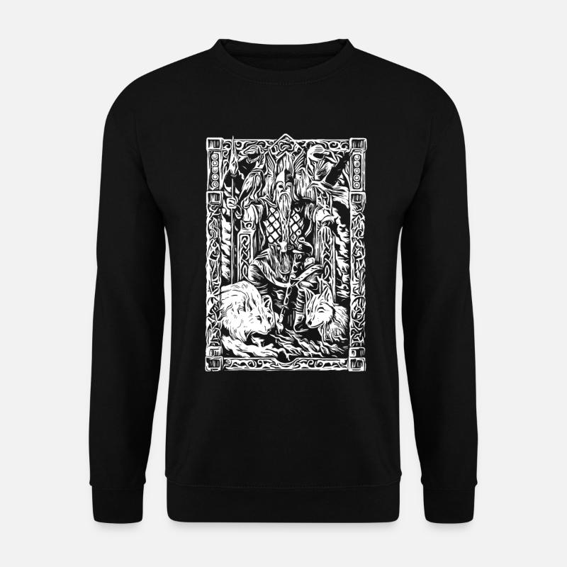 Wikinger Tafel mit Wölfen und Raben - Unisex Pullover - Schwarz