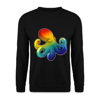 Octopus Rainbow - Unisex Sweatshirt - black - Front - Alina (178cm) & Michal (187cm)