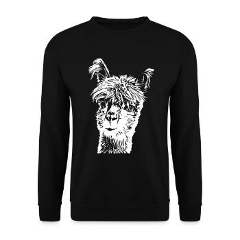 Lama Alpaca - Unisex Sweatshirt - black - Front - Alina (178cm) & Michal (187cm)