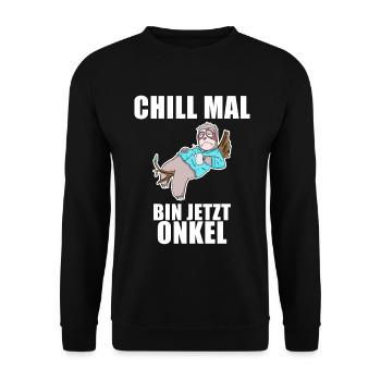 Neffe Onkel Geschenk - Unisex Pullover - Schwarz - Vorne - Alina (178cm) & Michal (187cm)