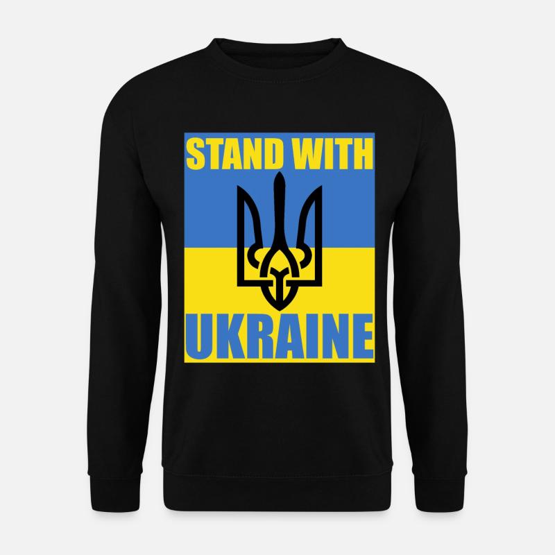 Stand With Ukraine Drapeau Trident Soutien Maillot - Sweat-shirt Unisexe - noir