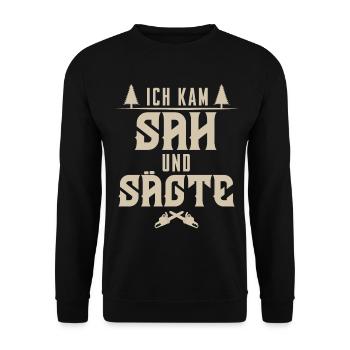Holzfäller - Unisex Pullover - Schwarz - Vorne - Alina (178cm) & Michal (187cm)