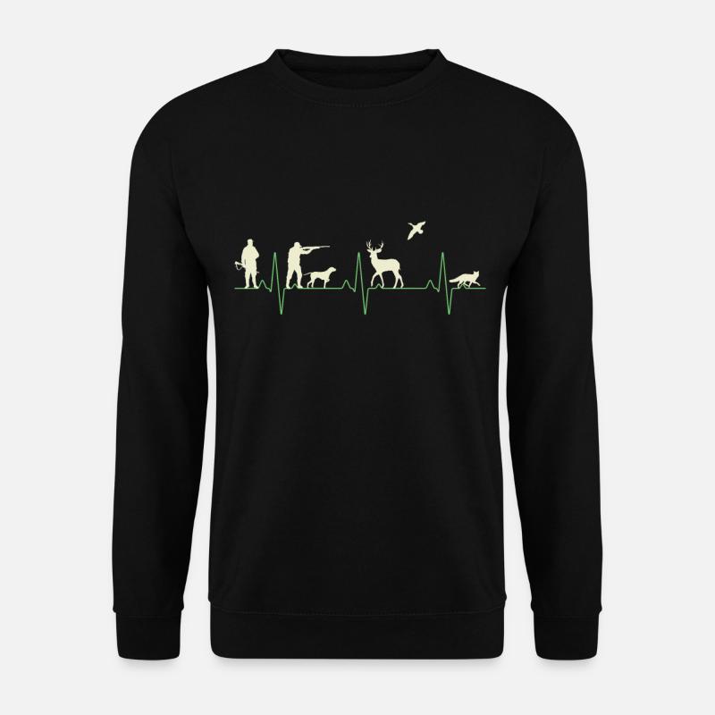 Hunter heartbeat for hunting - Unisex Sweatshirt - black