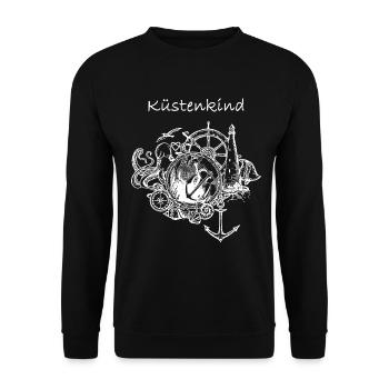 Martimes Küstenkind - Unisex Pullover - Schwarz - Vorne - Alina (178cm) & Michal (187cm)