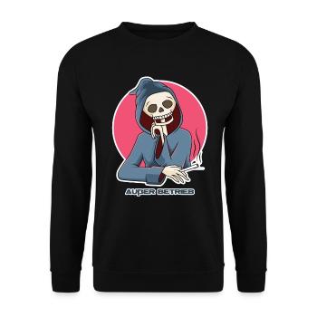 Außer Betrieb - Unisex Pullover - Schwarz - Vorne - Alina (178cm) & Michal (187cm)