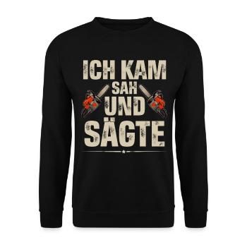 Holzfäller - Unisex Pullover - Schwarz - Vorne - Alina (178cm) & Michal (187cm)