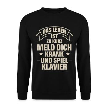 Klavier - Unisex Pullover - Schwarz - Vorne - Alina (178cm) & Michal (187cm)