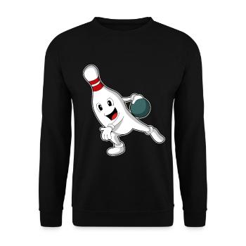Bowling Bowling Ball Pin - Unisex Sweatshirt - black - Front - Alina (178cm) & Michal (187cm)