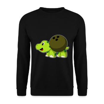 Turtle Bowling Bowling Ball - Unisex Sweatshirt - black - Front - Alina (178cm) & Michal (187cm)