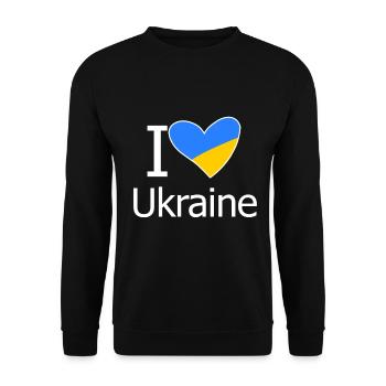 Ukraine - Unisex Pullover - Schwarz - Vorne - Alina (178cm) & Michal (187cm)