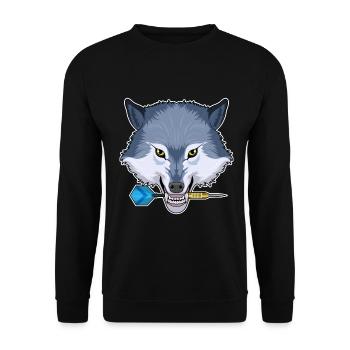 Wolf Dart Dartpfeil - Unisex Sweatshirt - black - Front - Alina (178cm) & Michal (187cm)