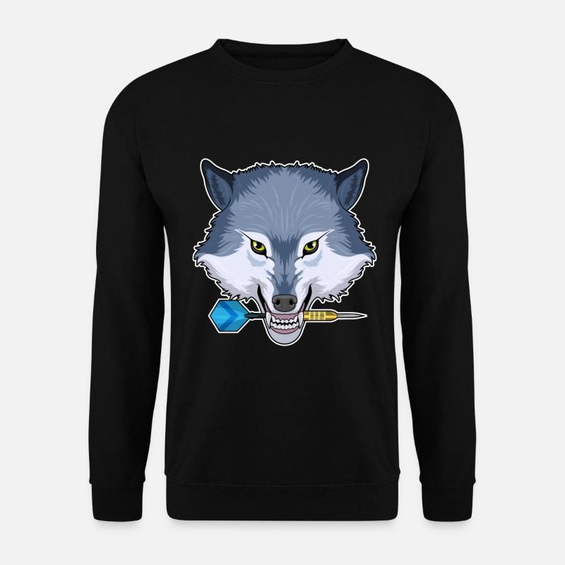 Wolf Dart Dartpfeil - Unisex Pullover - Schwarz
