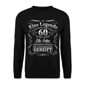 Legende 60 Jahre 60. Geburtstag Männer Frauen - Unisex Pullover - Schwarz - Vorne - Alina (178cm) & Michal (187cm)