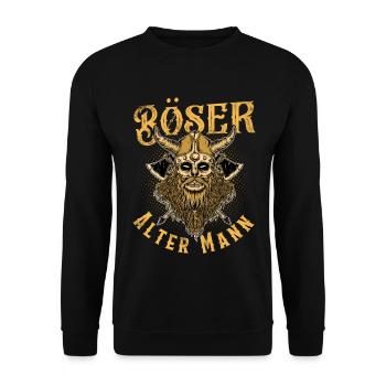 Böser Alter Mann - Unisex Pullover - Schwarz - Vorne - Alina (178cm) & Michal (187cm)