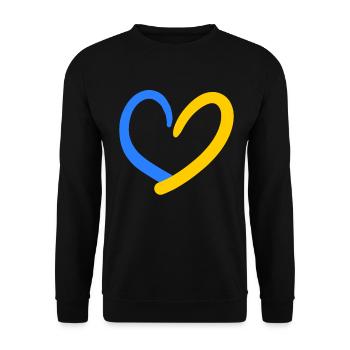 Ukraine Heart - Unisex Sweatshirt - black - Front - Alina (178cm) & Michal (187cm)