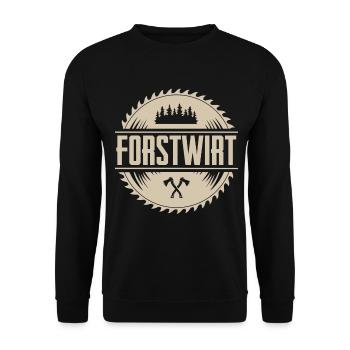 Forstwirt - Unisex Pullover - Schwarz - Vorne - Alina (178cm) & Michal (187cm)