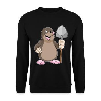 Mole Miner Shovel Mining - Unisex Sweatshirt - black - Front - Alina (178cm) & Michal (187cm)
