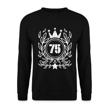 75 Number Crown Wreath - Unisex Sweatshirt - black - Front - Alina (178cm) & Michal (187cm)