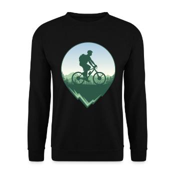 Vététistes devant la forêt et les montagnes - Sweat-shirt Unisexe - noir - Devant - Alina (178cm) & Michal (187cm)
