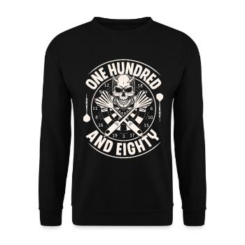 Dart Darten Darts - Unisex Pullover - Schwarz - Vorne - Alina (178cm) & Michal (187cm)