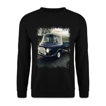Barkas Flatbed GDR Transporter | Millésime - Sweat-shirt Unisexe - noir - Devant - Alina (178cm) & Michal (187cm)