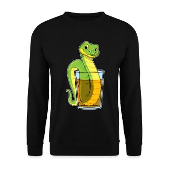 Schlange Saft - Unisex Pullover - Schwarz - Vorne - Alina (178cm) & Michal (187cm)