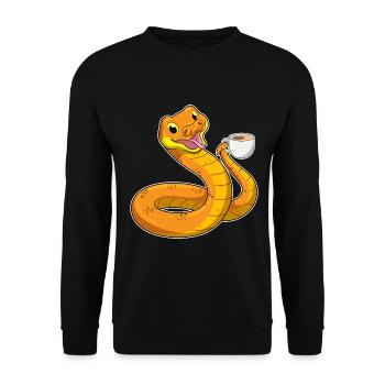 Snake Coffee Mug - Unisex Sweatshirt - black - Front - Alina (178cm) & Michal (187cm)
