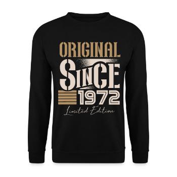Né en 1972 Anniversaire Année vintage rétro - Sweat-shirt Unisexe - noir - Devant - Alina (178cm) & Michal (187cm)