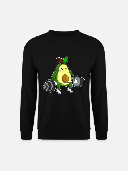Avocado Bodybuilder Barbell Bodybuilding - Unisex Sweatshirt - black