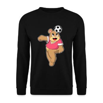 Bear Soccer Player Soccer - Unisex Sweatshirt - black - Front - Alina (178cm) & Michal (187cm)