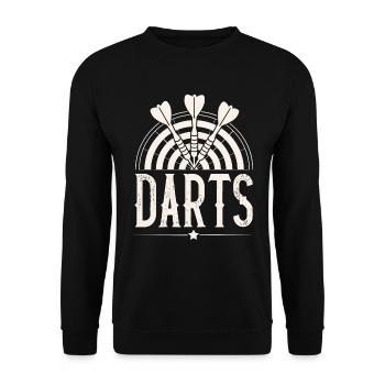 Dart Darten Darts - Unisex Pullover - Schwarz - Vorne - Alina (178cm) & Michal (187cm)