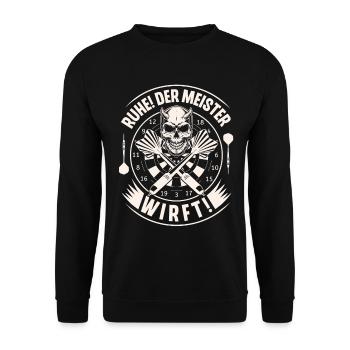 Dart Darten Darts - Unisex Pullover - Schwarz - Vorne - Alina (178cm) & Michal (187cm)