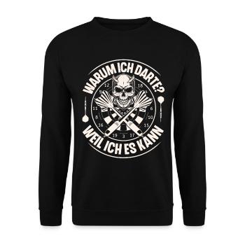 Dart Darten Darts - Unisex Pullover - Schwarz - Vorne - Alina (178cm) & Michal (187cm)