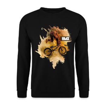 BMX | Bicycle - Unisex Sweatshirt - black - Front - Alina (178cm) & Michal (187cm)