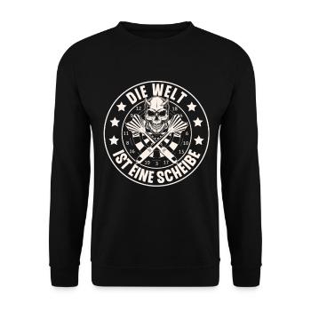 Dart Darten Darts - Unisex Pullover - Schwarz - Vorne - Alina (178cm) & Michal (187cm)
