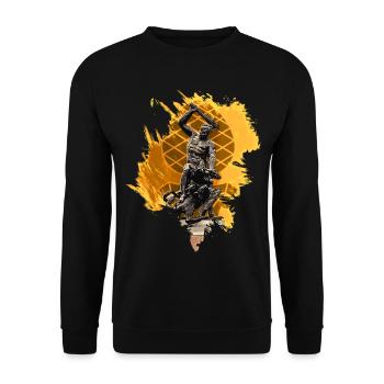 Hercules Fountain Augsburg - Unisex Sweatshirt - black - Front - Alina (178cm) & Michal (187cm)