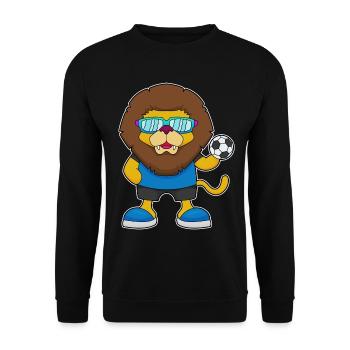Lion Joueur de Football Football - Sweat-shirt Unisexe - noir - Devant - Alina (178cm) & Michal (187cm)