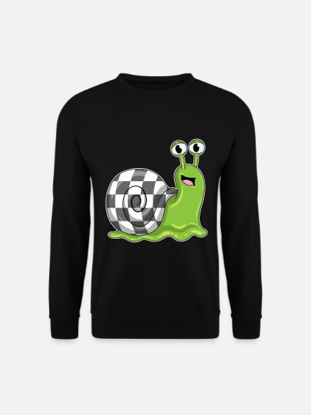 Schnecke Schachbrett Schach Brettspiel - Unisex Pullover - Schwarz