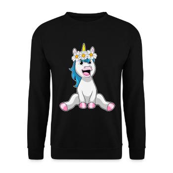 Licorne Daisy - Sweat-shirt Unisexe - noir - Devant - Alina (178cm) & Michal (187cm)