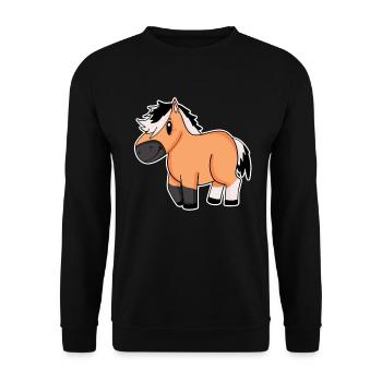 Norwegian Fjord Horse Horse Domestic Horse - Unisex Sweatshirt - black - Front - Alina (178cm) & Michal (187cm)