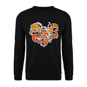 Crevette Coeur Crevette - Sweat-shirt Unisexe - noir - Devant - Alina (178cm) & Michal (187cm)