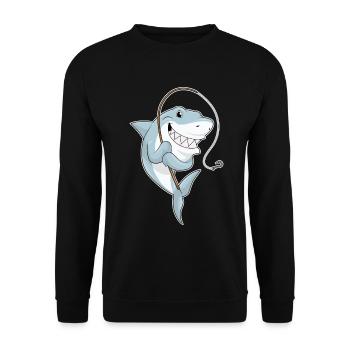Pêche à la canne à pêche pour les pêcheurs de requins - Sweat-shirt Unisexe - noir - Devant - Alina (178cm) & Michal (187cm)