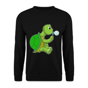 Turtle Soap Bubbles - Unisex Sweatshirt - black - Front - Alina (178cm) & Michal (187cm)
