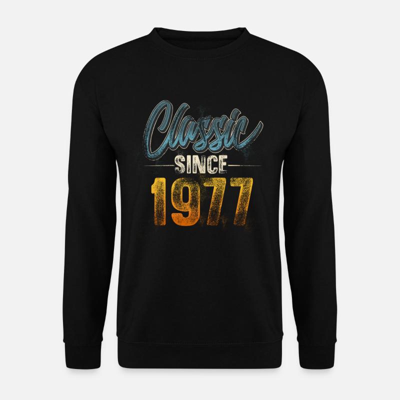 1977 Geburtsjahr Geburtstag Baujahr Vintage - Unisex Pullover - Schwarz